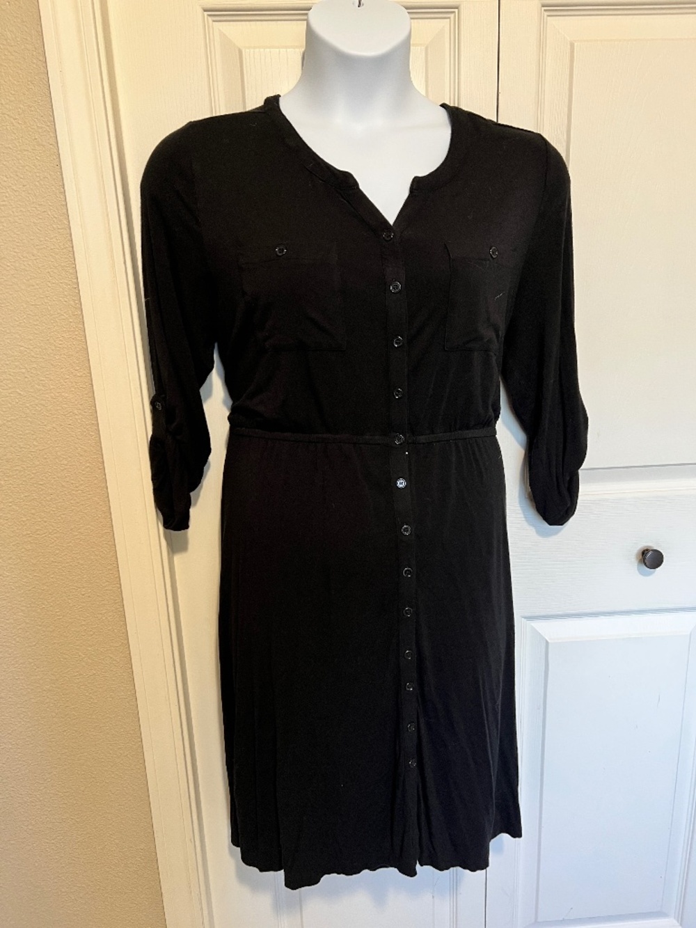 Black cotton dress